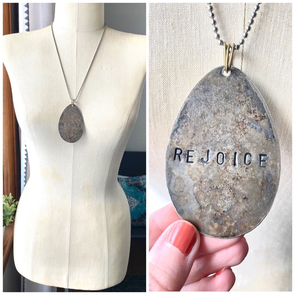 Rejoice Vintage Spoon Necklace from Etsy